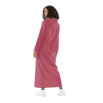 hippie-pinkes-damen-maxi-hoodiekleid-knochellanges-kapuzenkleid-aus-weich-angerautem-fleece-hoodiekleid-jlr-design-2 - JLR Design