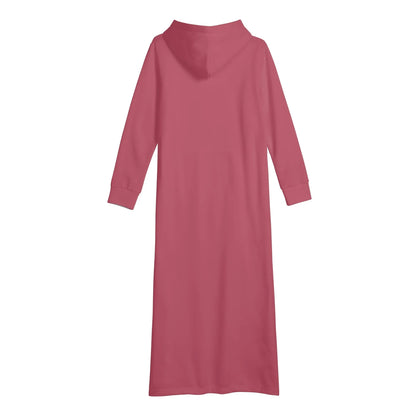 hippie-pinkes-damen-maxi-hoodiekleid-knochellanges-kapuzenkleid-aus-weich-angerautem-fleece-hoodiekleid-jlr-design-5 - JLR Design