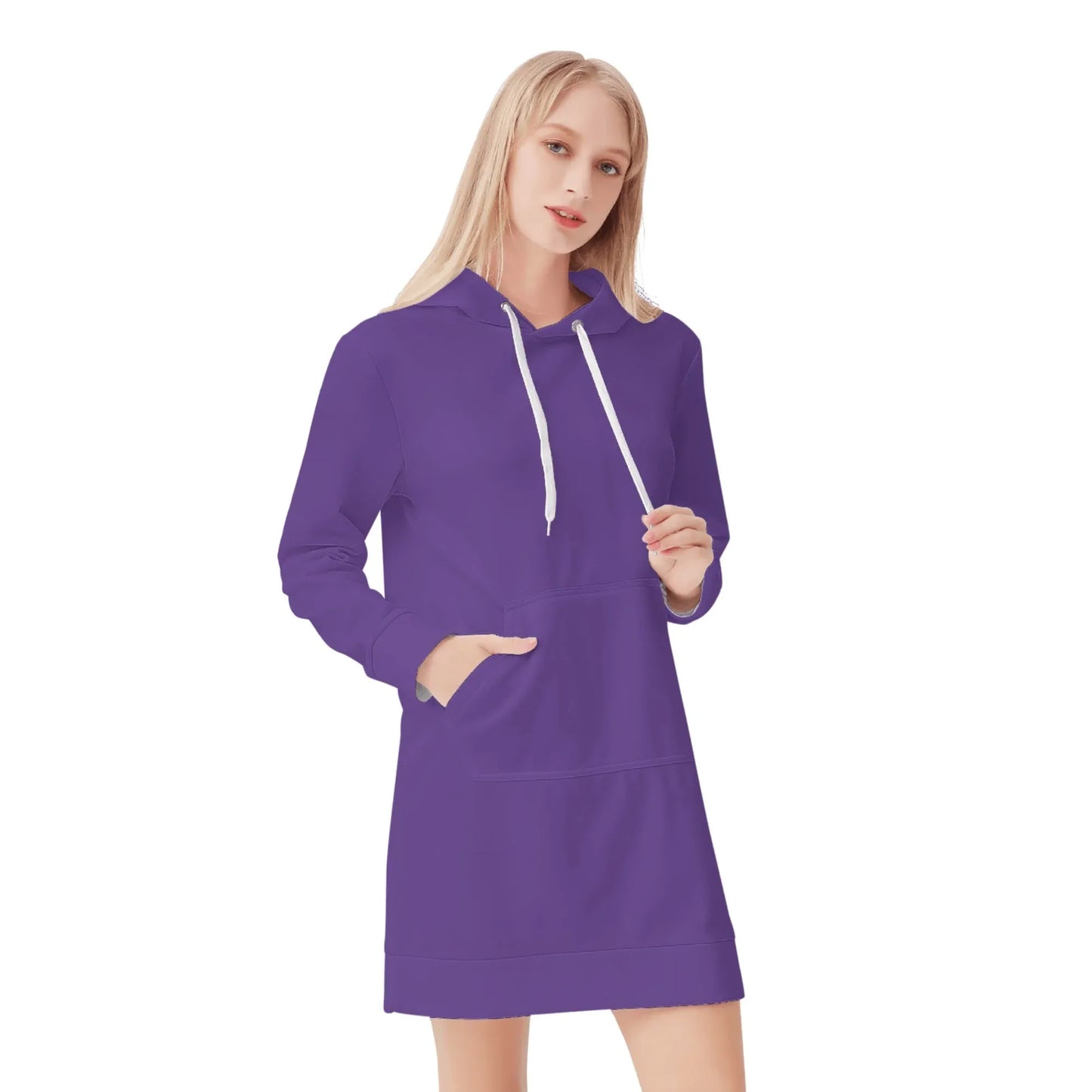 indigo-damen-hoodiekleid-warmes-velvet-kapuzenkleid-aus-weichem-samt-fleece-hoodiekleid-jlr-design-1 - JLR Design