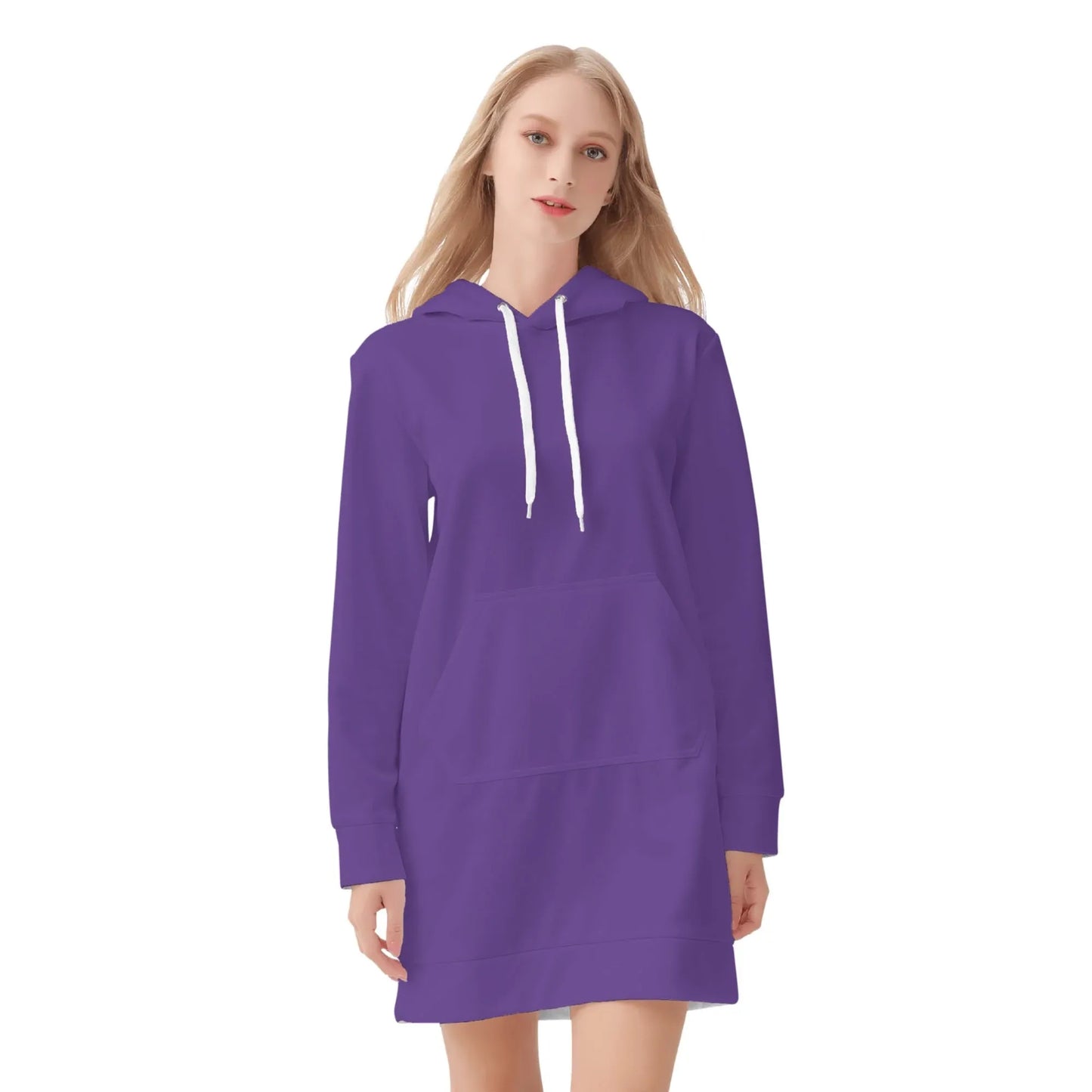 indigo-damen-hoodiekleid-warmes-velvet-kapuzenkleid-aus-weichem-samt-fleece-hoodiekleid-jlr-design-3 - JLR Design
