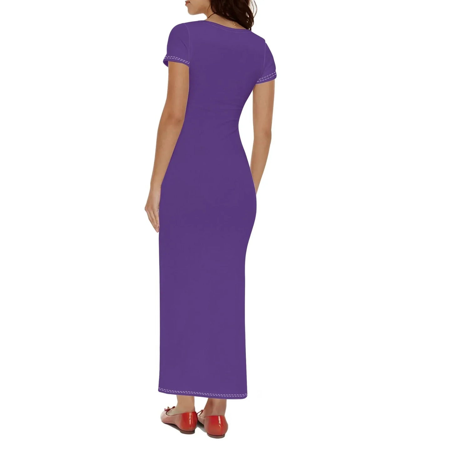 indigo-short-sleeve-long-dress-long-dress-jlr-design-2 - JLR Design