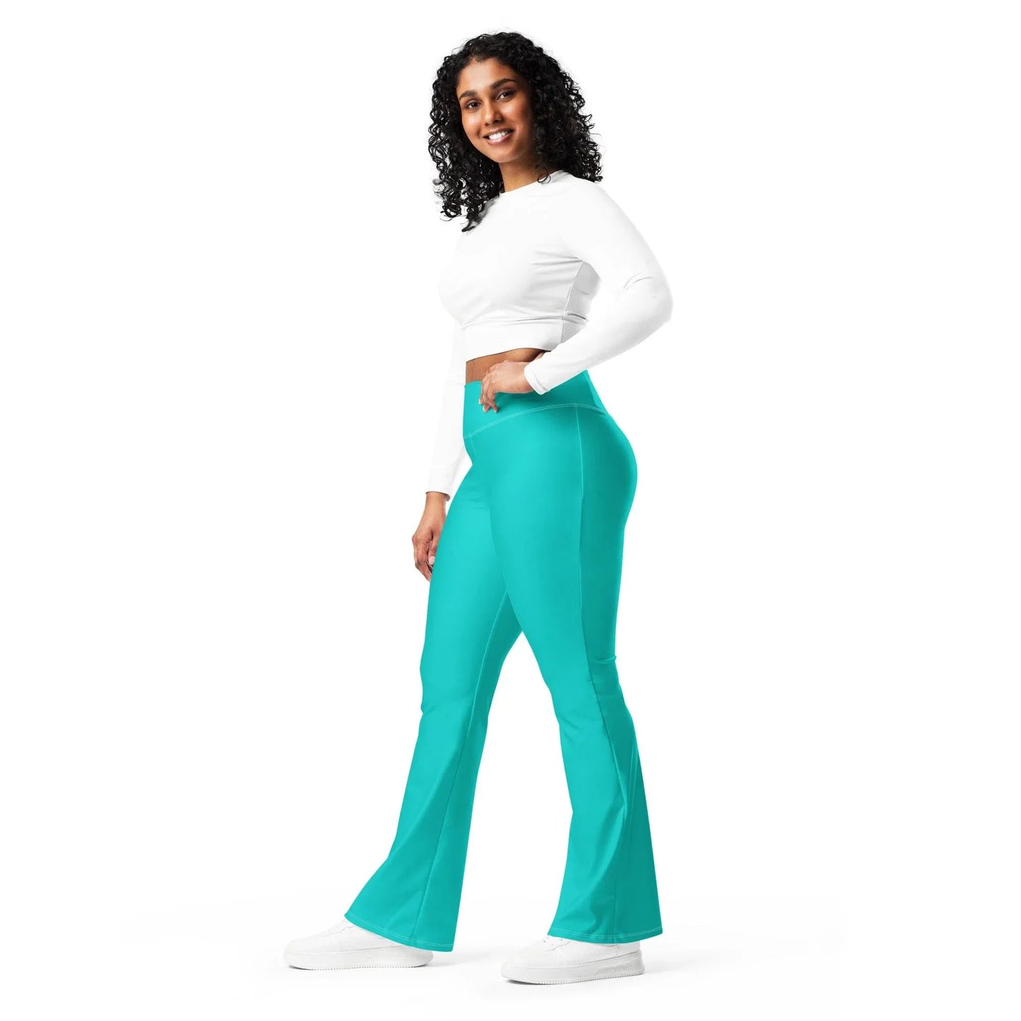 iris-blue-high-waist-flare-leggings-flare-leggings-jlr-design-10 - JLR Design