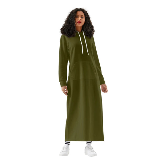 karaka-damen-maxi-hoodiekleid-knochellanges-kapuzenkleid-aus-weich-angerautem-fleece-hoodiekleid-jlr-design-1 - JLR Design