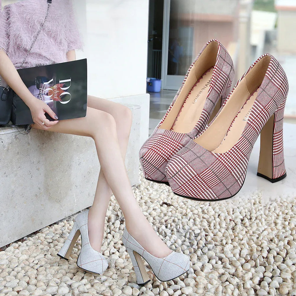 karierte-high-heels-mit-14cm-absatz-high-heels-jlr-design-1 - JLR Design