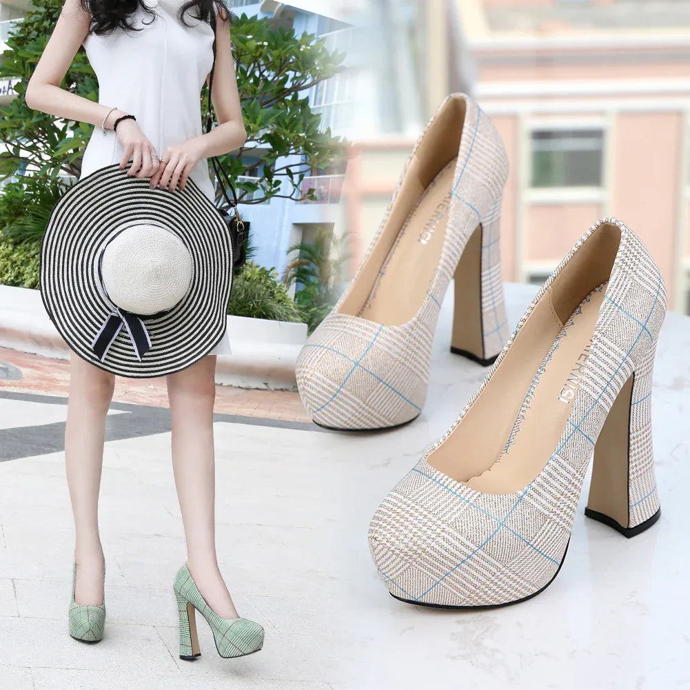 karierte-high-heels-mit-14cm-absatz-high-heels-jlr-design-11 - JLR Design