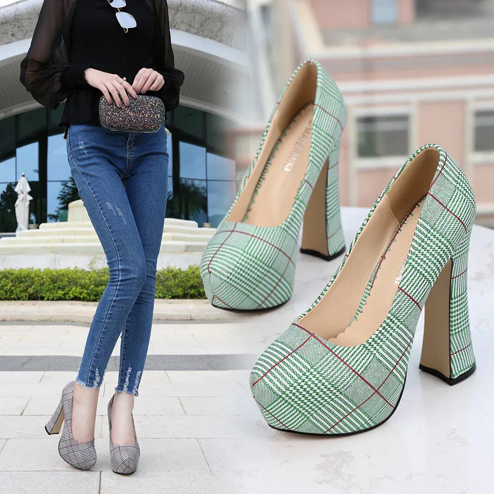 karierte-high-heels-mit-14cm-absatz-high-heels-jlr-design-3 - JLR Design