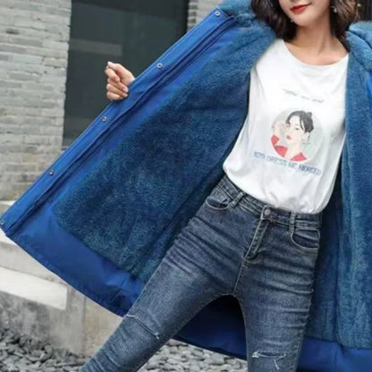 knielanger-damen-wintermantel-slim-fit-glanzender-mantel-im-korean-style-mit-baumwollfullung-jacke-jlr-design-10 - JLR Design