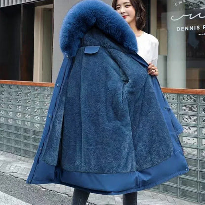 knielanger-damen-wintermantel-slim-fit-glanzender-mantel-im-korean-style-mit-baumwollfullung-jacke-jlr-design-11 - JLR Design