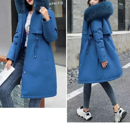 knielanger-damen-wintermantel-slim-fit-glanzender-mantel-im-korean-style-mit-baumwollfullung-jacke-jlr-design-12 - JLR Design