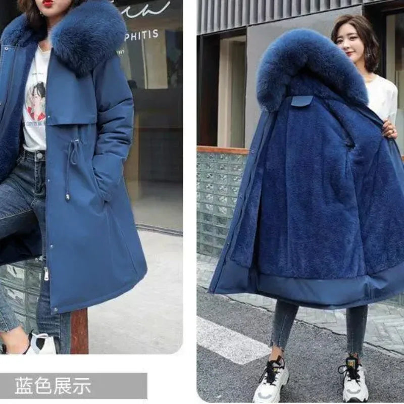 knielanger-damen-wintermantel-slim-fit-glanzender-mantel-im-korean-style-mit-baumwollfullung-jacke-jlr-design-13 - JLR Design