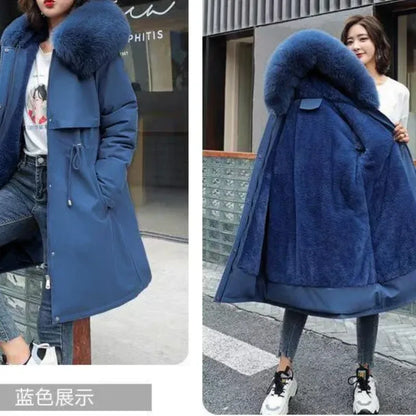 knielanger-damen-wintermantel-slim-fit-glanzender-mantel-im-korean-style-mit-baumwollfullung-jacke-jlr-design-13 - JLR Design