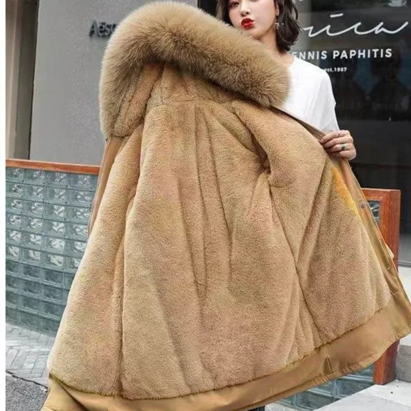 knielanger-damen-wintermantel-slim-fit-glanzender-mantel-im-korean-style-mit-baumwollfullung-jacke-jlr-design-15 - JLR Design
