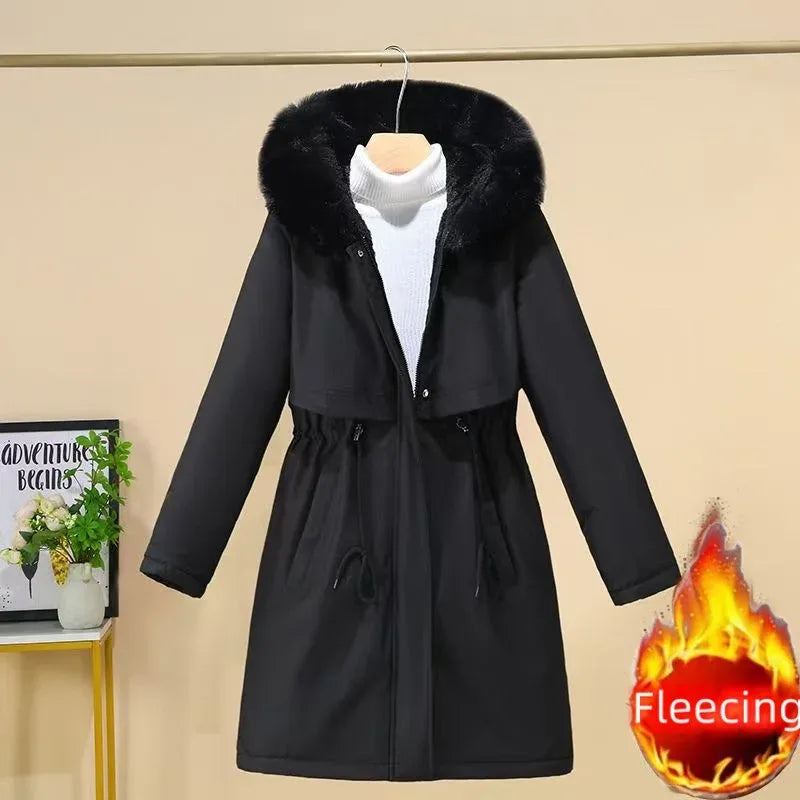 knielanger-damen-wintermantel-slim-fit-glanzender-mantel-im-korean-style-mit-baumwollfullung-jacke-jlr-design-17 - JLR Design