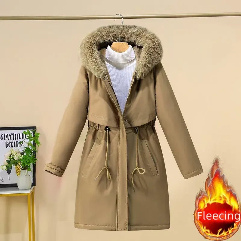 knielanger-damen-wintermantel-slim-fit-glanzender-mantel-im-korean-style-mit-baumwollfullung-jacke-jlr-design-19 - JLR Design