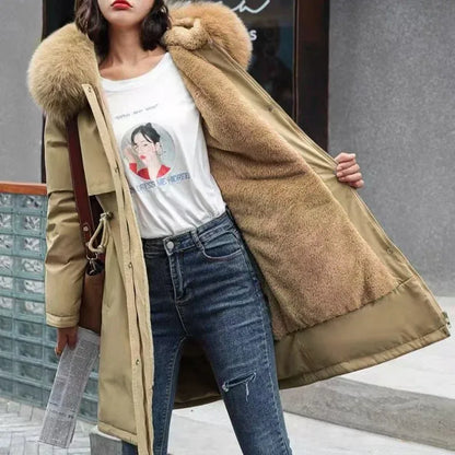 knielanger-damen-wintermantel-slim-fit-glanzender-mantel-im-korean-style-mit-baumwollfullung-jacke-jlr-design-3 - JLR Design