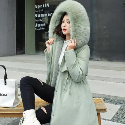 knielanger-damen-wintermantel-slim-fit-glanzender-mantel-im-korean-style-mit-baumwollfullung-jacke-jlr-design-4 - JLR Design