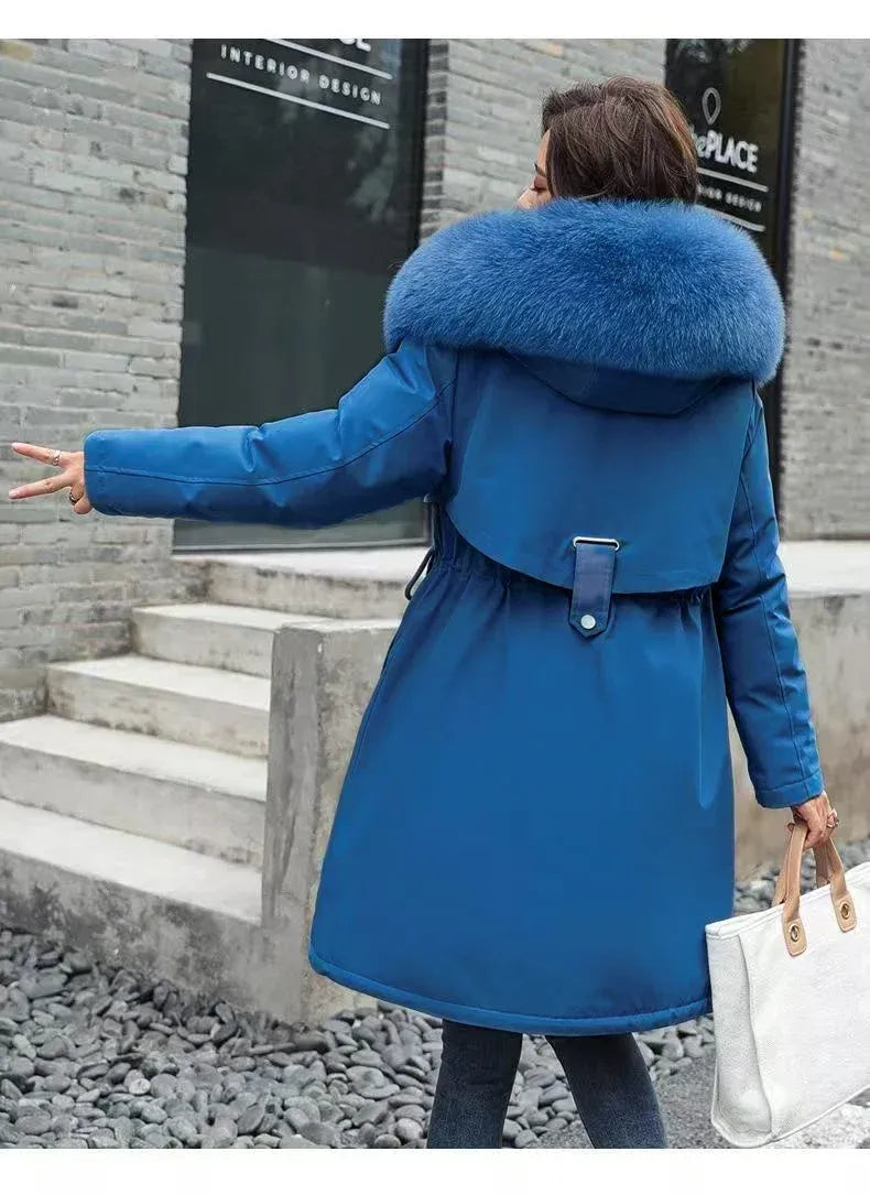knielanger-damen-wintermantel-slim-fit-glanzender-mantel-im-korean-style-mit-baumwollfullung-jacke-jlr-design-9 - JLR Design