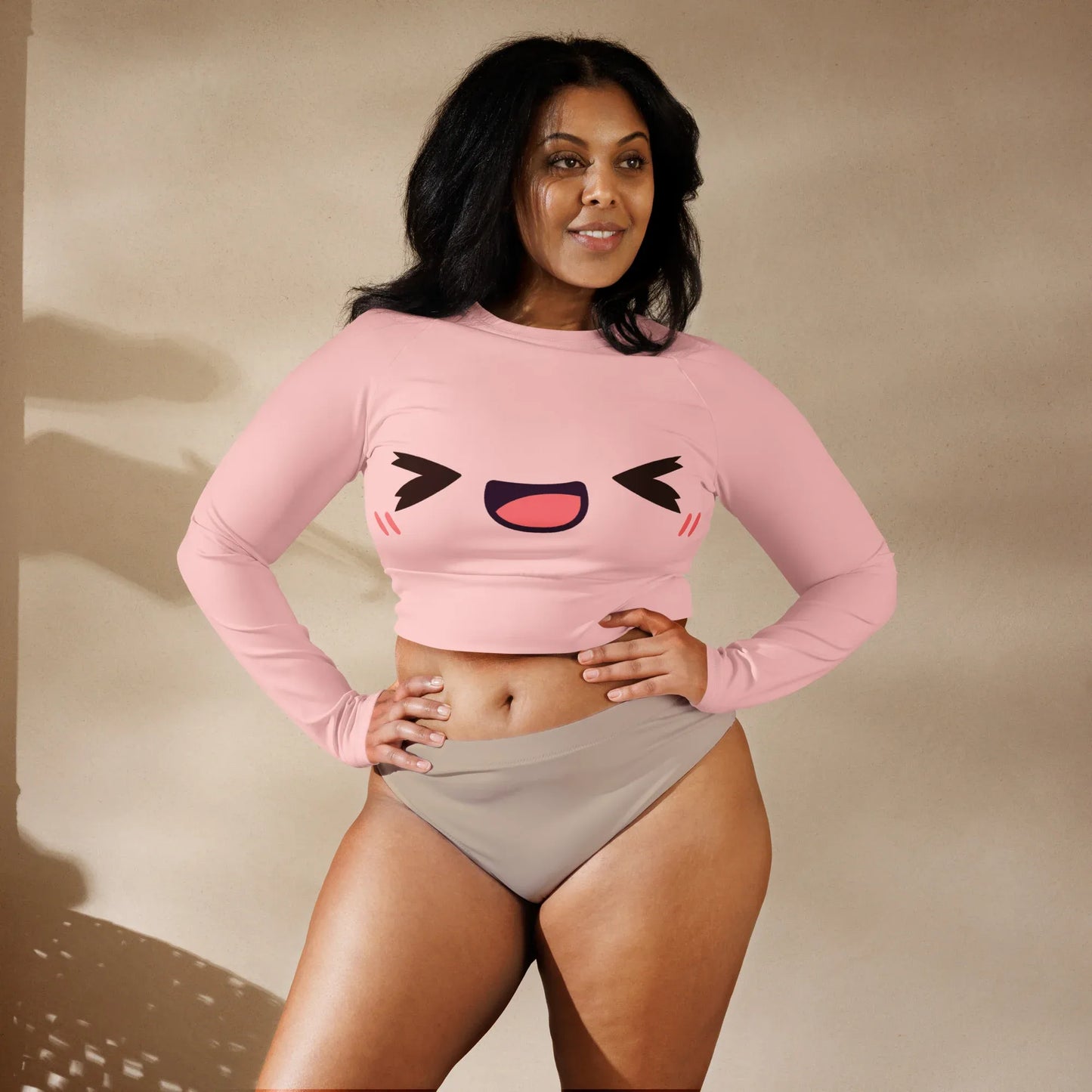 lachendes-kawaii-long-sleeve-crop-top-long-sleeve-crop-top-jlr-design-2 - JLR Design
