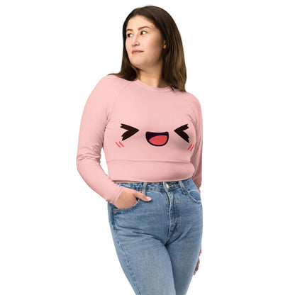 lachendes-kawaii-long-sleeve-crop-top-long-sleeve-crop-top-jlr-design-3 - JLR Design