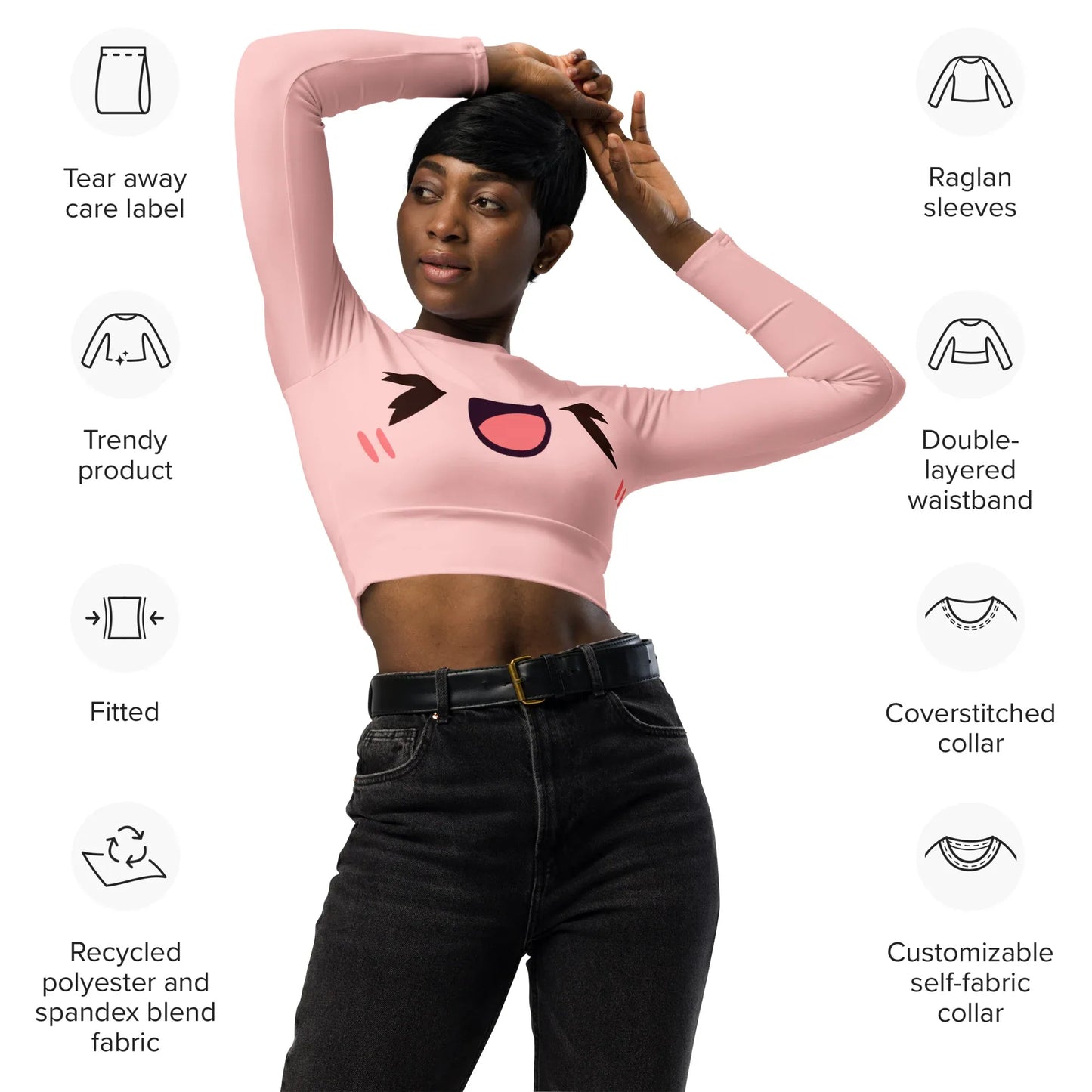 lachendes-kawaii-long-sleeve-crop-top-long-sleeve-crop-top-jlr-design-5 - JLR Design
