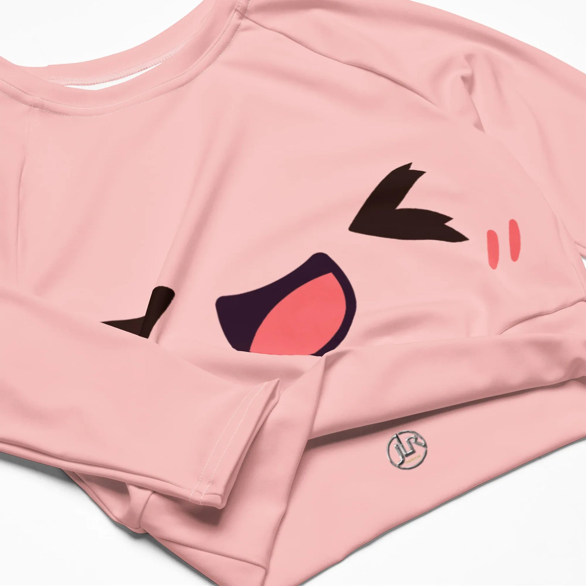 lachendes-kawaii-long-sleeve-crop-top-long-sleeve-crop-top-jlr-design-8 - JLR Design