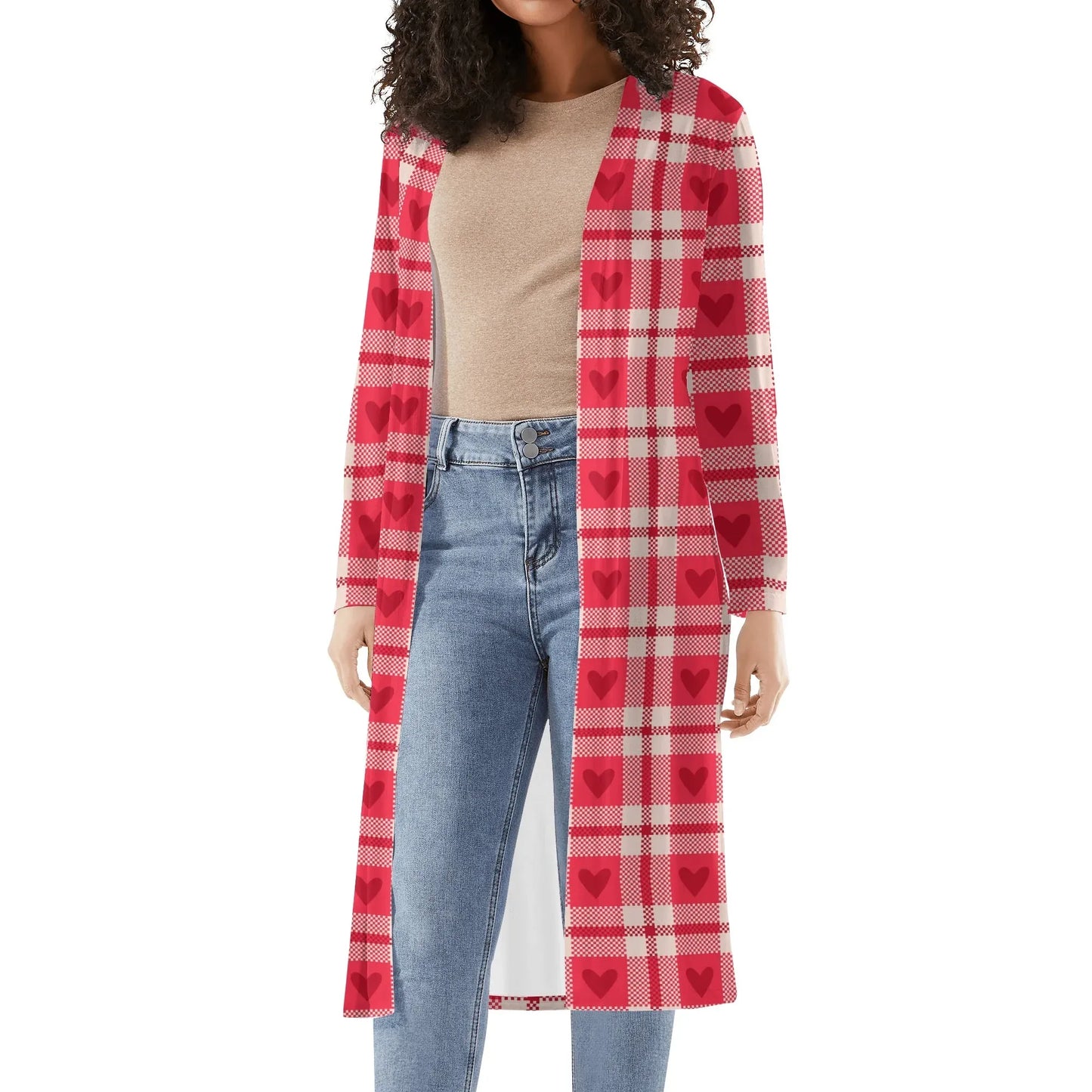 langer-leichter-karo-herzchen-kimono-cardigan-cardigan-jlr-design-2 - JLR Design