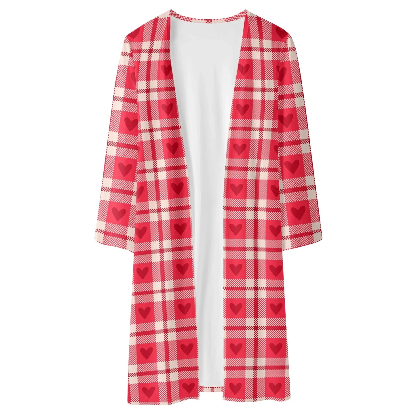 langer-leichter-karo-herzchen-kimono-cardigan-cardigan-jlr-design-5 - JLR Design