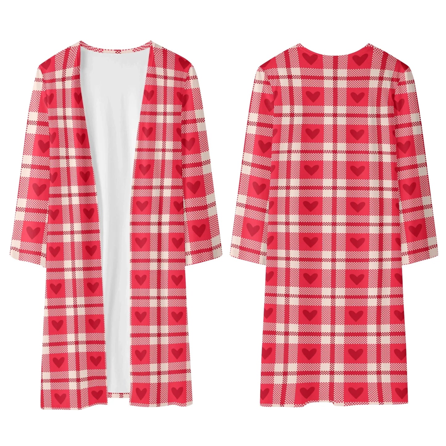 langer-leichter-karo-herzchen-kimono-cardigan-cardigan-jlr-design-7 - JLR Design