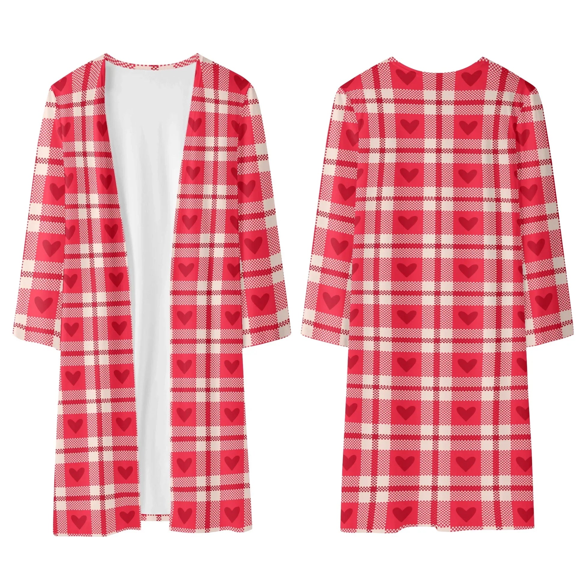 langer-leichter-karo-herzchen-kimono-cardigan-cardigan-jlr-design-7 - JLR Design