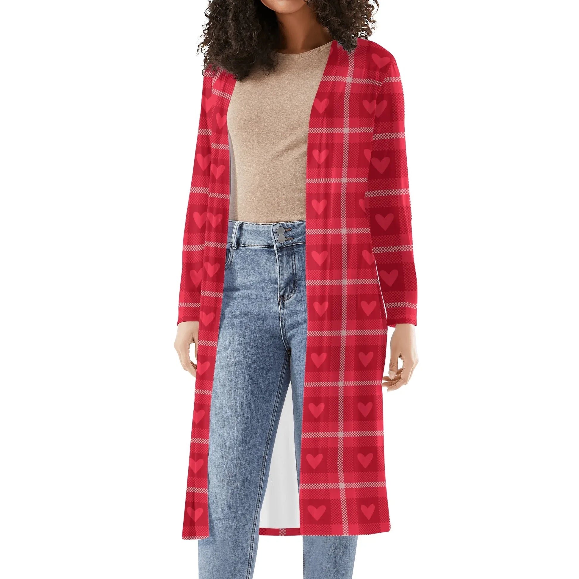 langer-leichter-rote-karo-herzchen-kimono-cardigan-cardigan-jlr-design-2 - JLR Design