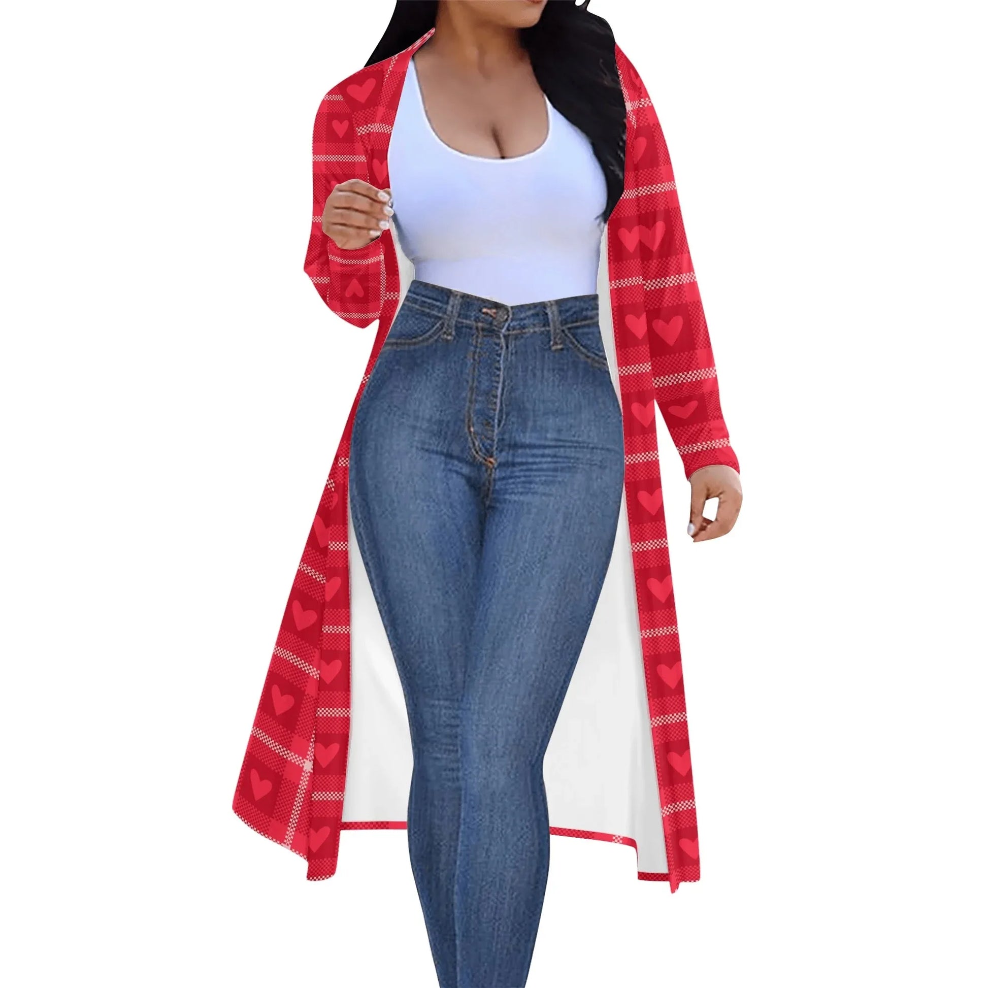 langer-leichter-rote-karo-herzchen-kimono-cardigan-cardigan-jlr-design-3 - JLR Design