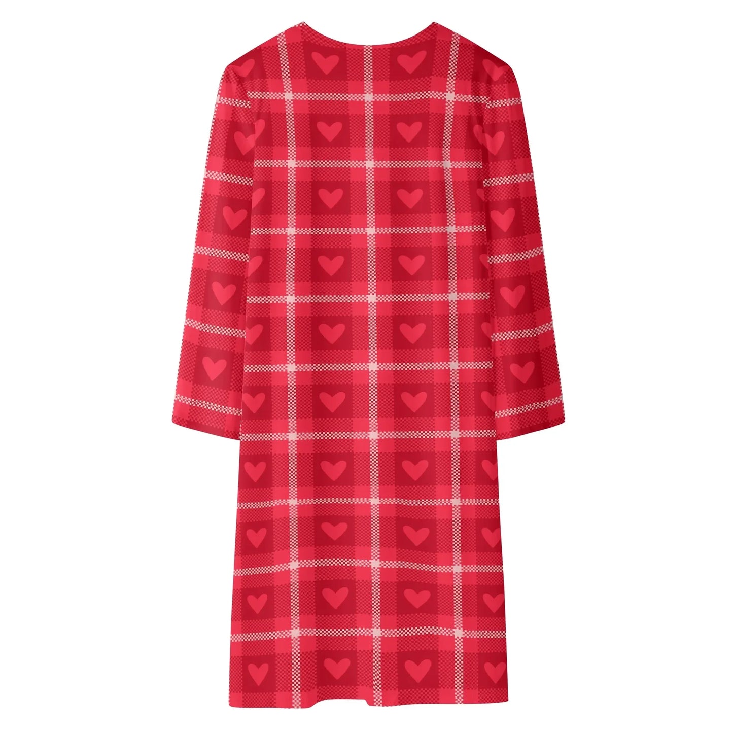 langer-leichter-rote-karo-herzchen-kimono-cardigan-cardigan-jlr-design-6 - JLR Design
