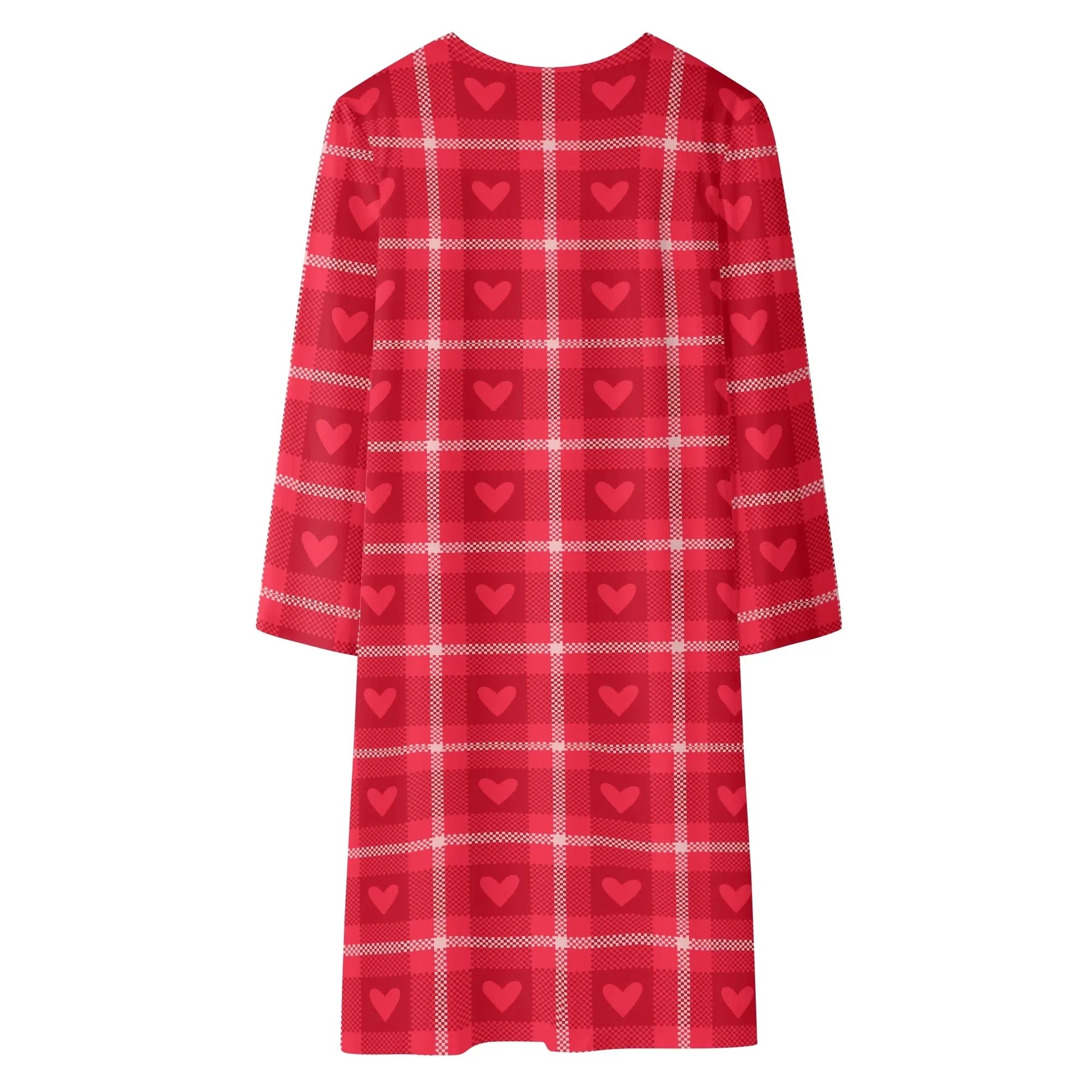 langer-leichter-rote-karo-herzchen-kimono-cardigan-cardigan-jlr-design-6 - JLR Design