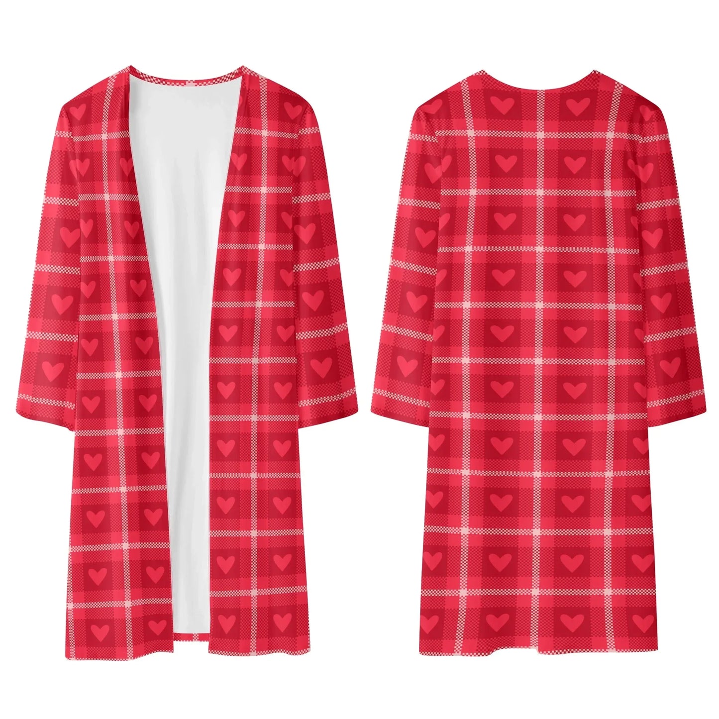 langer-leichter-rote-karo-herzchen-kimono-cardigan-cardigan-jlr-design-7 - JLR Design