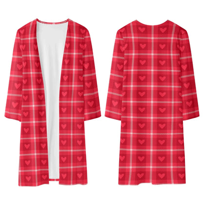 langer-leichter-rote-karo-herzchen-kimono-cardigan-cardigan-jlr-design-7 - JLR Design