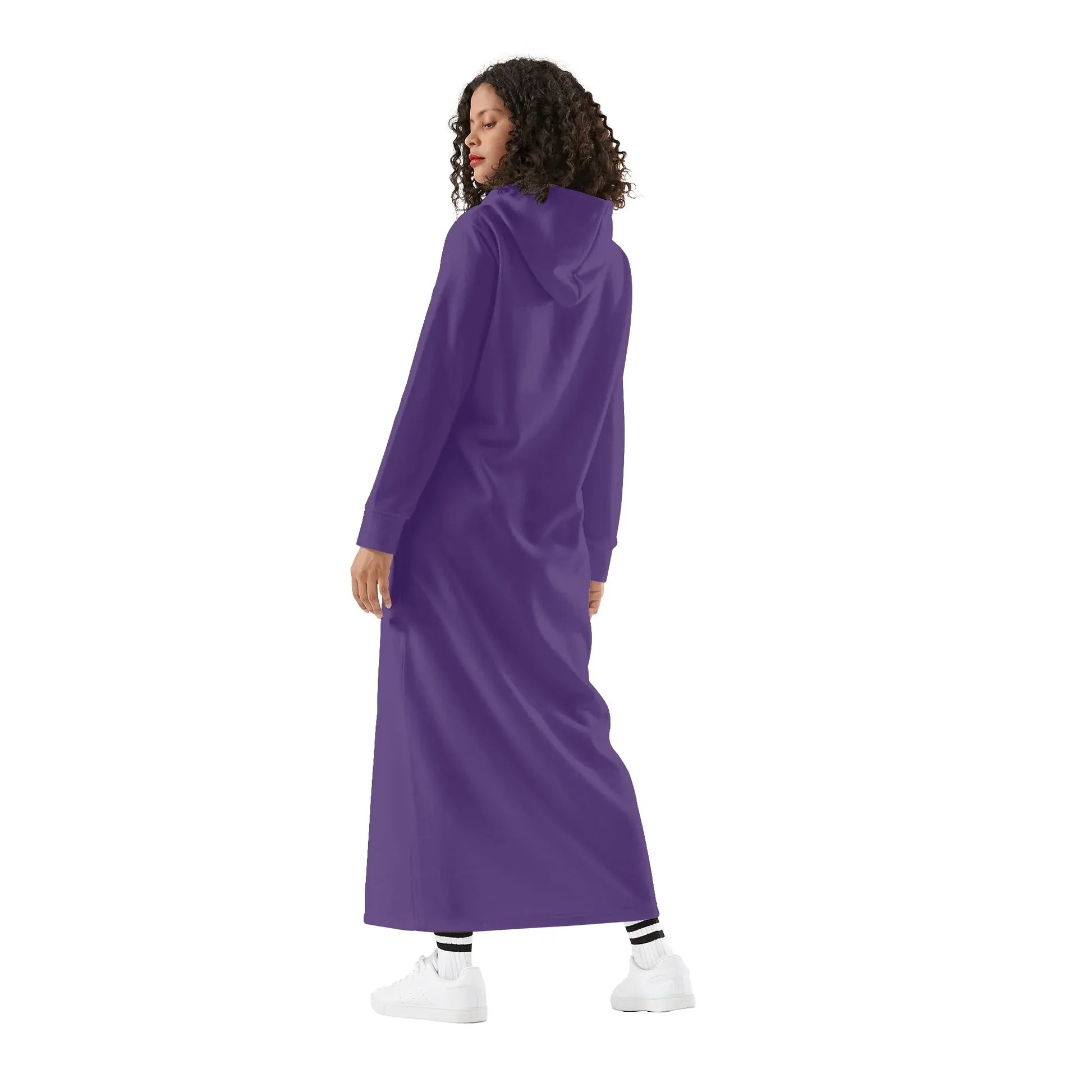 lila-damen-maxi-hoodiekleid-knochellanges-kapuzenkleid-aus-weich-angerautem-fleece-hoodiekleid-jlr-design-2 - JLR Design