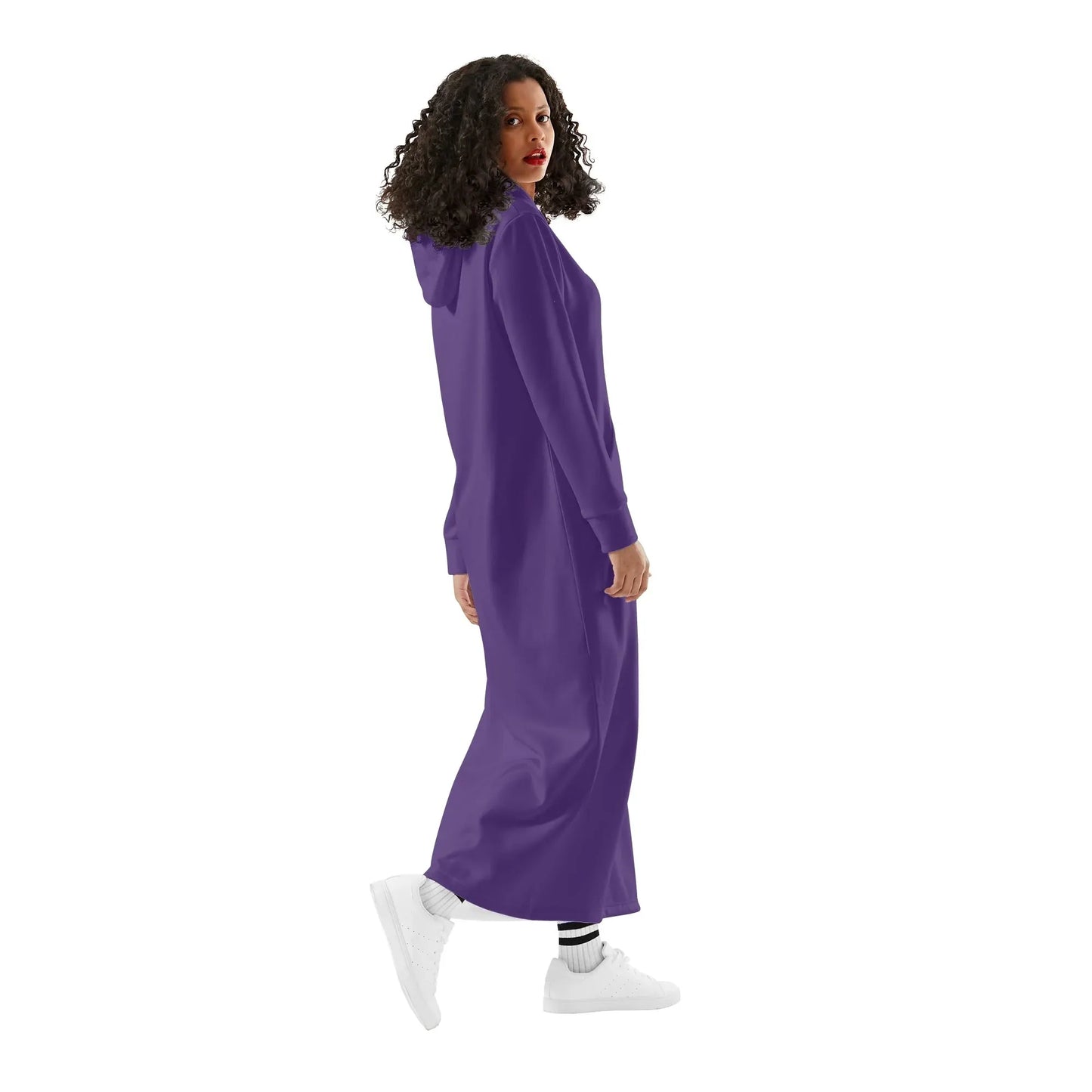 lila-damen-maxi-hoodiekleid-knochellanges-kapuzenkleid-aus-weich-angerautem-fleece-hoodiekleid-jlr-design-3 - JLR Design