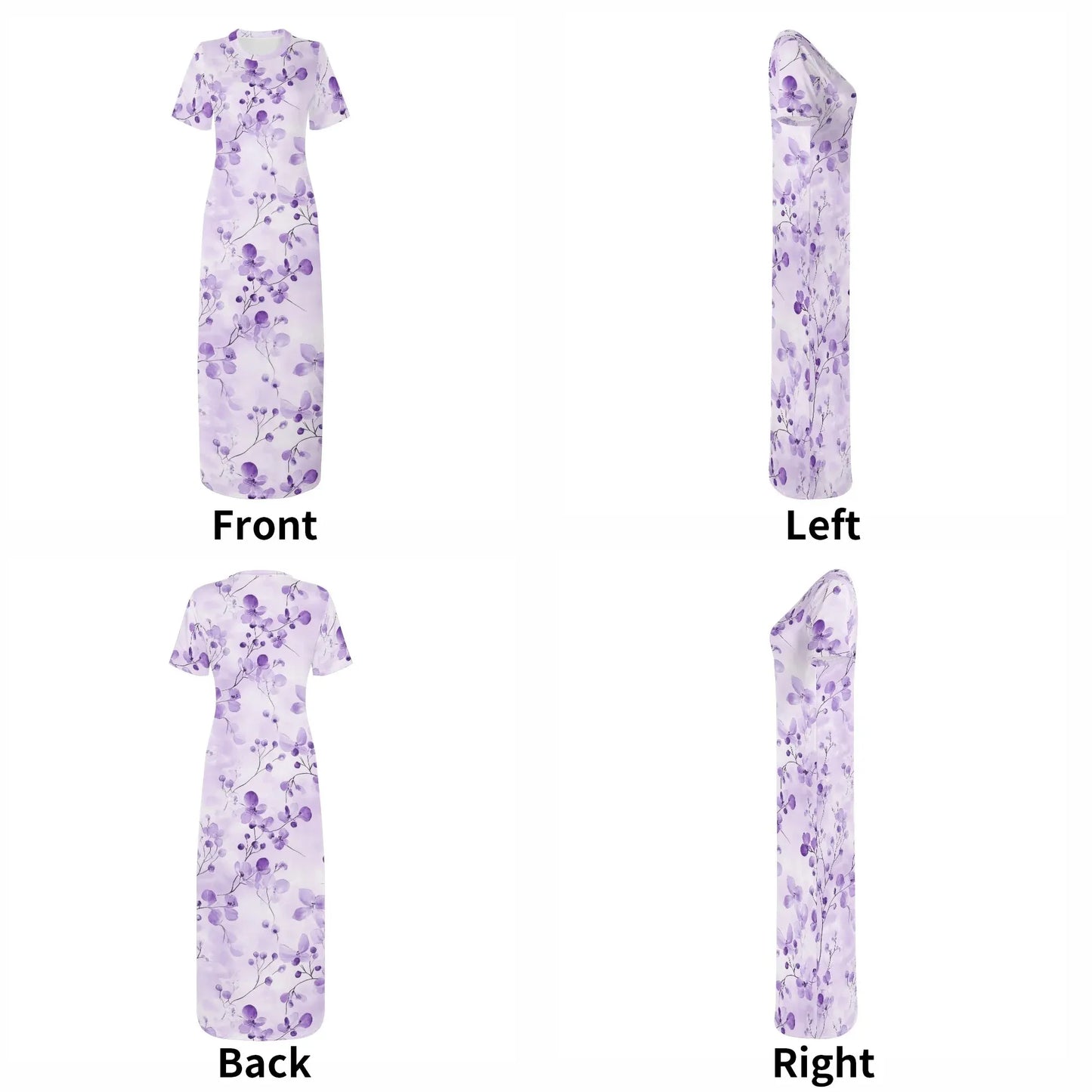 lilac-flowers-v1-short-sleeve-long-dress-long-dress-jlr-design-7 - JLR Design