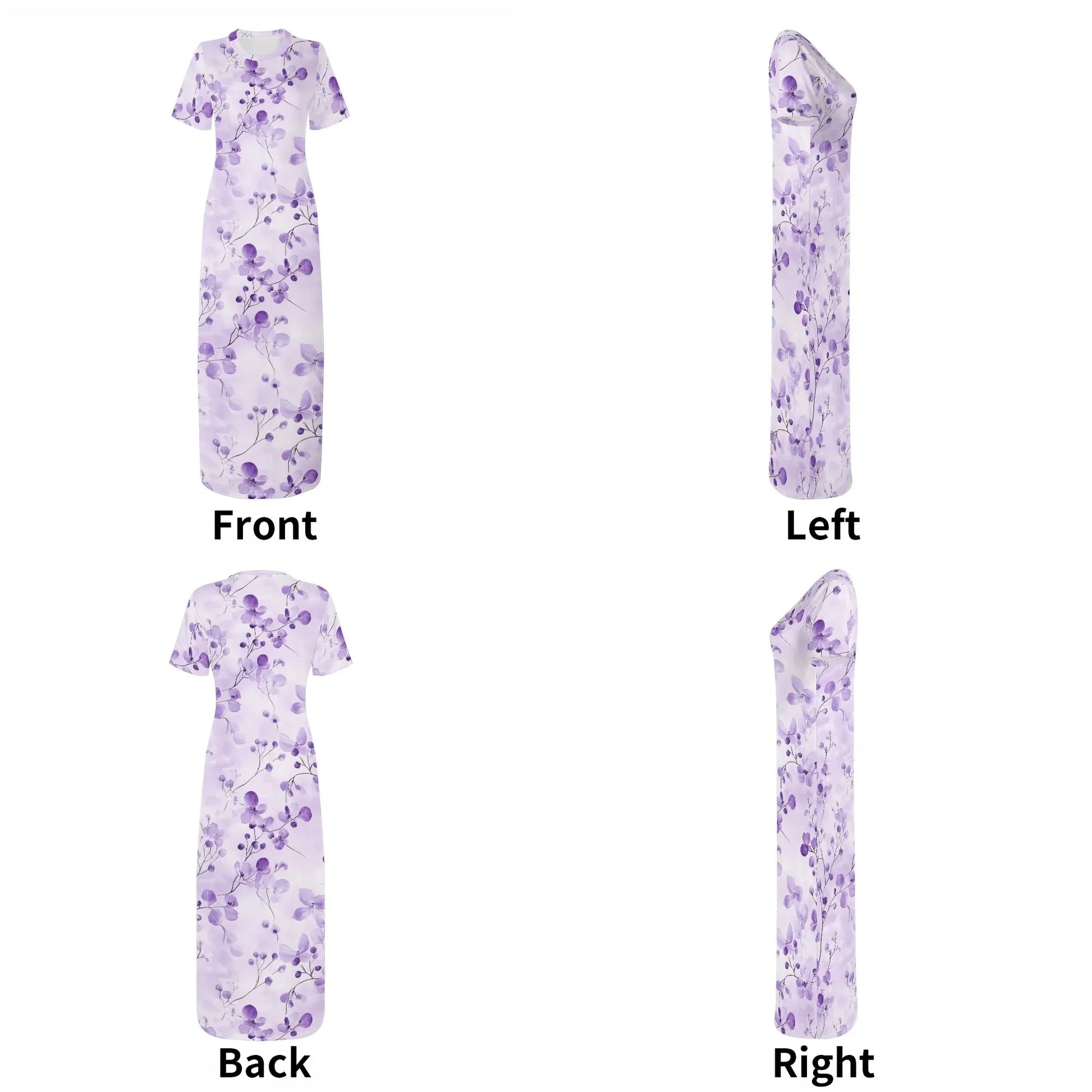 lilac-flowers-v1-short-sleeve-long-dress-long-dress-jlr-design-7 - JLR Design