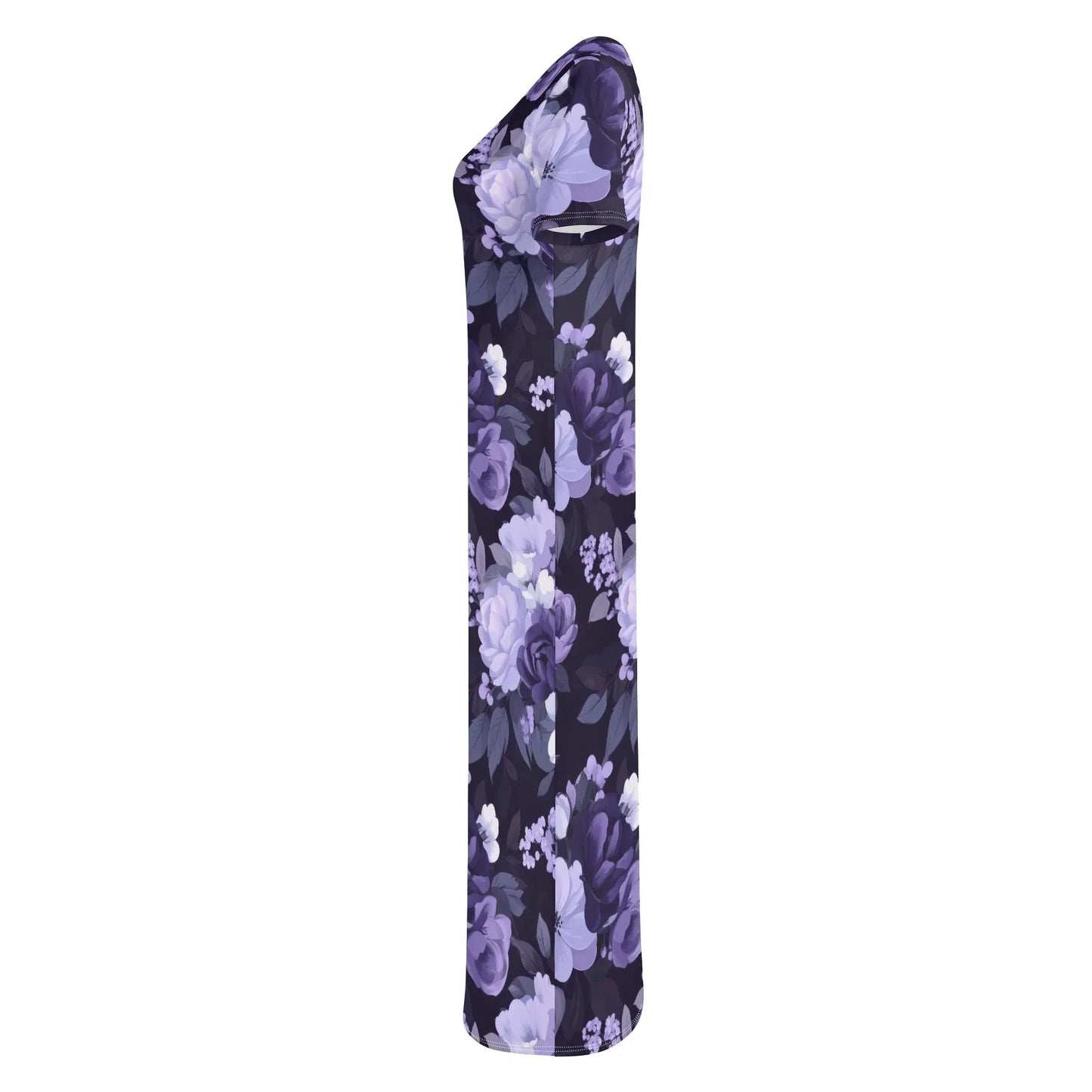 lilac-flowers-v2-short-sleeve-long-dress-long-dress-jlr-design-6 - JLR Design