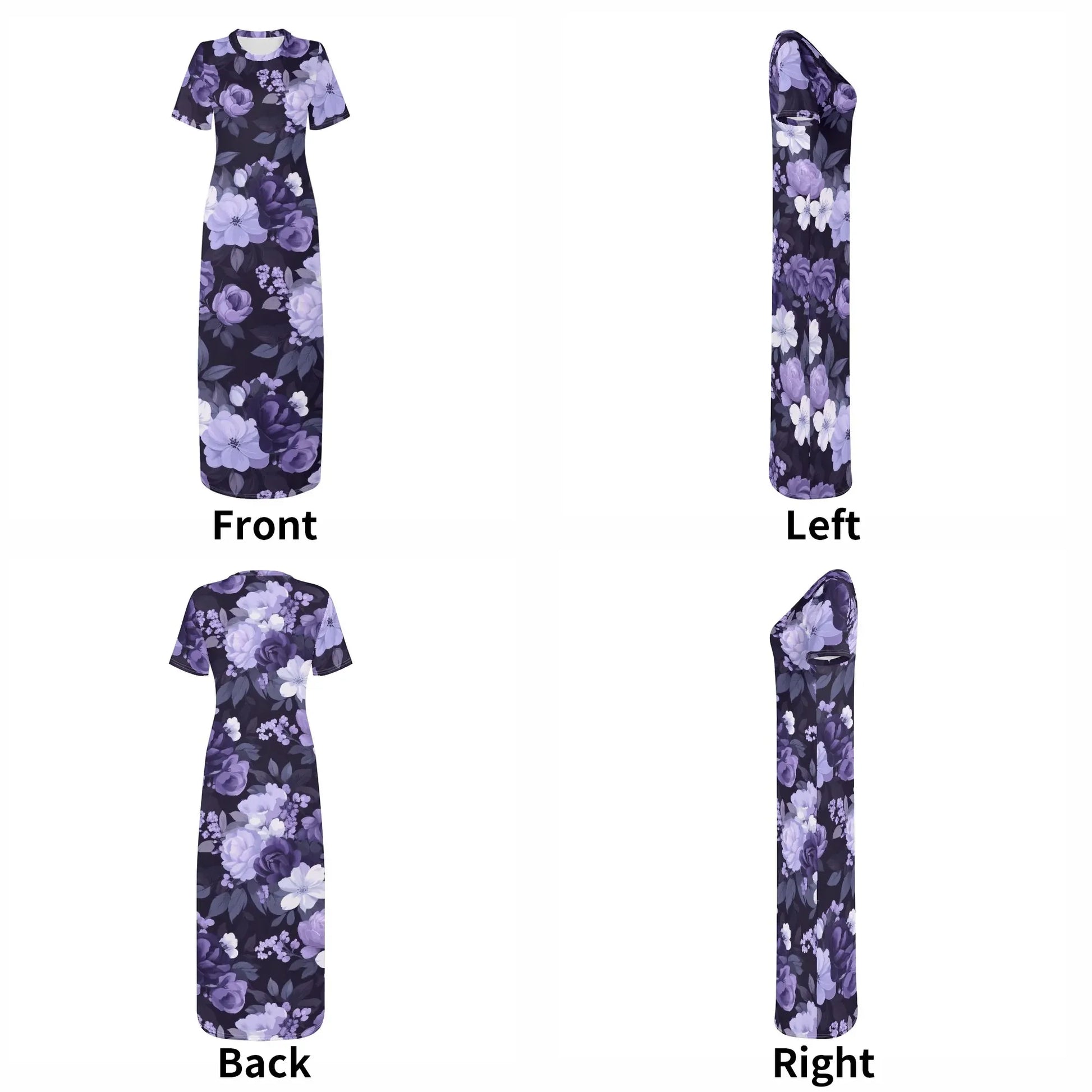 lilac-flowers-v2-short-sleeve-long-dress-long-dress-jlr-design-7 - JLR Design