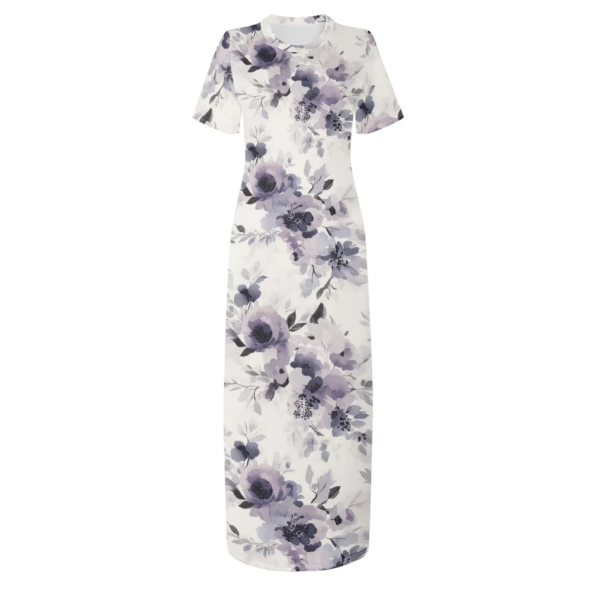lilac-flowers-v3-bodycon-maxi-dress-long-dress-jlr-design-jlr-design-de-3 - JLR Design