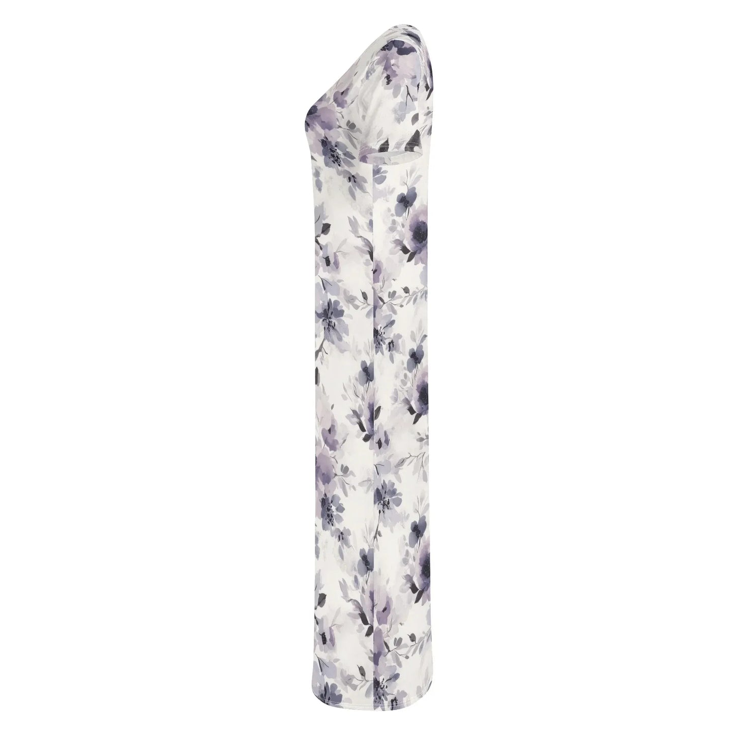lilac-flowers-v3-short-sleeve-long-dress-long-dress-jlr-design-6 - JLR Design