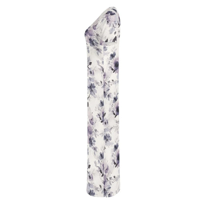 lilac-flowers-v3-short-sleeve-long-dress-long-dress-jlr-design-6 - JLR Design