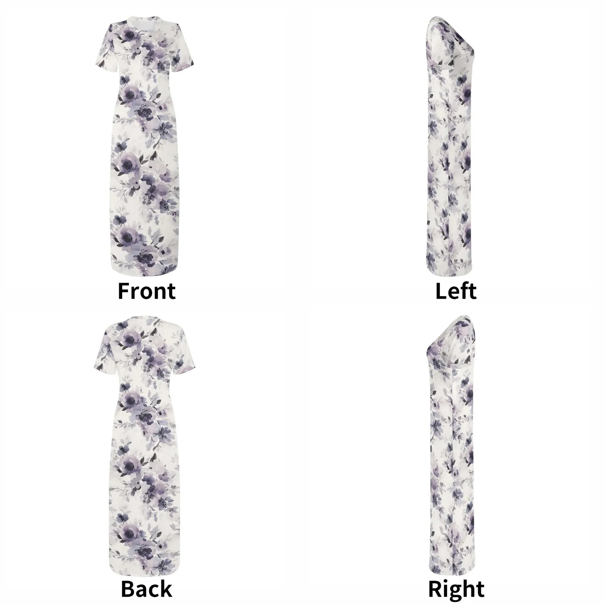 lilac-flowers-v3-short-sleeve-long-dress-long-dress-jlr-design-7 - JLR Design
