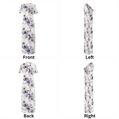lilac-flowers-v3-short-sleeve-long-dress-long-dress-jlr-design-7 - JLR Design