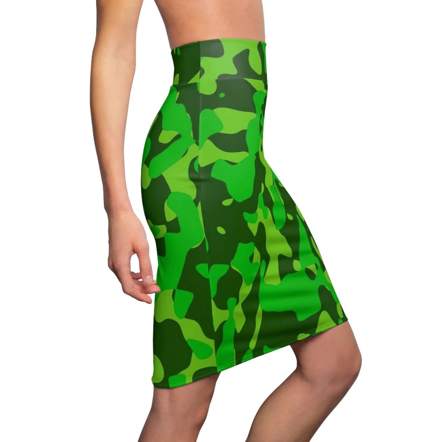 lime-green-camouflage-bleistiftrock-fur-damen-eleganter-mid-waist-rock-mit-stretch-komfort-bleistiftrock-jlr-design-2 - JLR Design