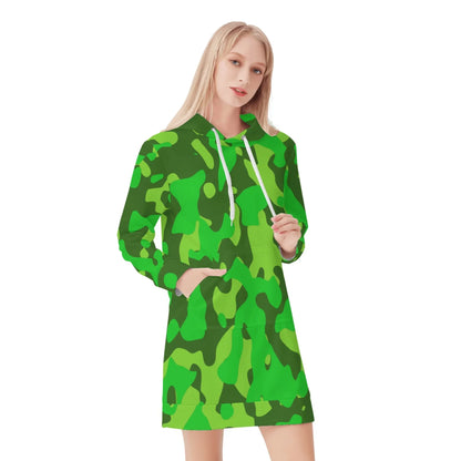 lime-green-camouflage-damen-hoodiekleid-warmes-velvet-kapuzenkleid-aus-weichem-samt-fleece-hoodiekleid-jlr-design-1 - JLR Design