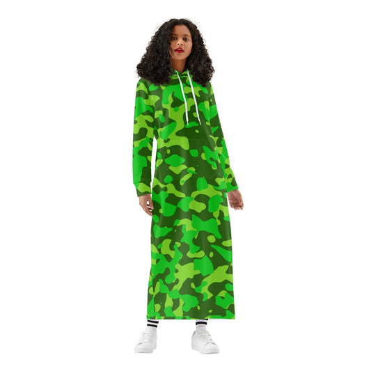 lime-green-camouflage-damen-maxi-hoodiekleid-knochellanges-kapuzenkleid-aus-weich-angerautem-fleece-hoodiekleid-jlr-design-1 - JLR Design