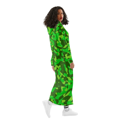 lime-green-camouflage-damen-maxi-hoodiekleid-knochellanges-kapuzenkleid-aus-weich-angerautem-fleece-hoodiekleid-jlr-design-3 - JLR Design